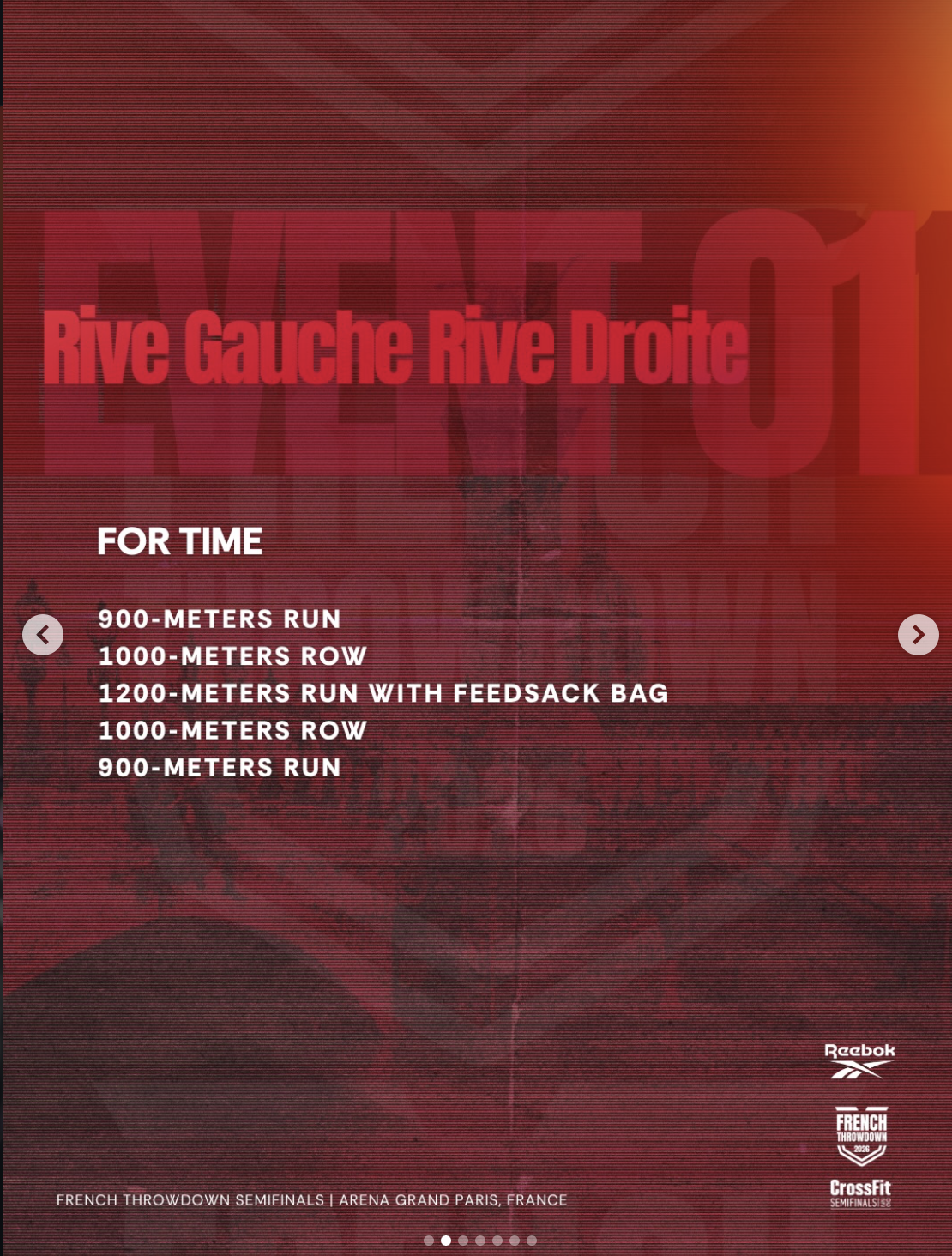 French Throwdown Event 1 Rive Gauche Rive Droite workout description