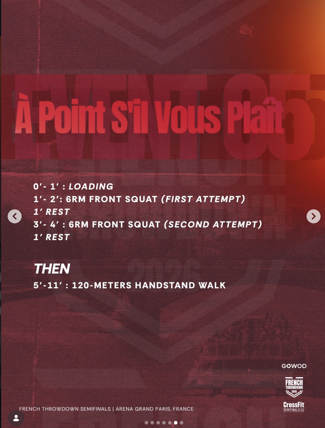 French Throwdown Event 5 A Point Sil Vous Plait workout description