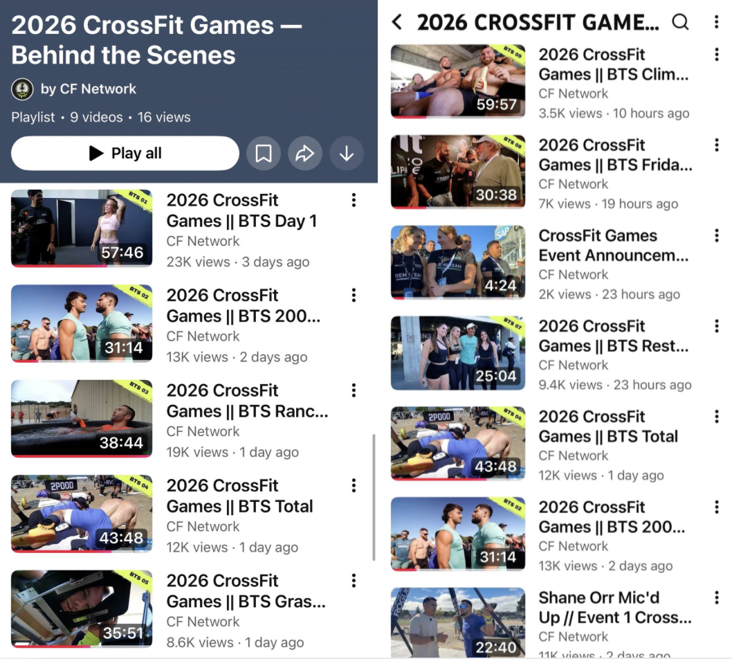 CF Network YouTube coverage with athlete interviews and finish line recap shows from inside SAP Arena