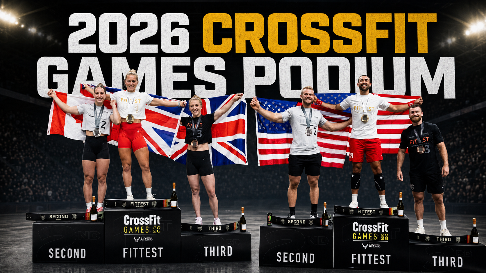 2026 CrossFit Games final podium with Aimee Cringle and James Sprague winning the titles