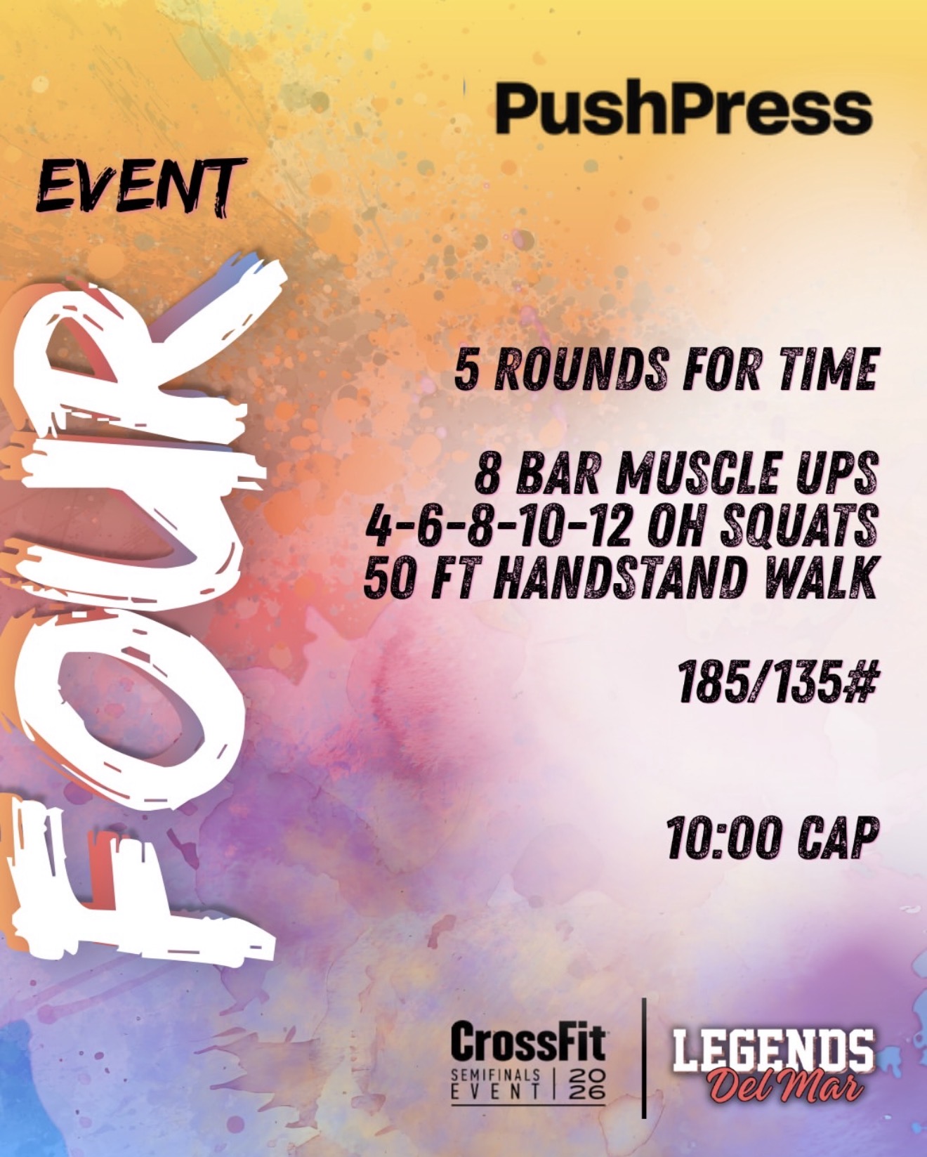 Del Mar Legends Event 4 workout card