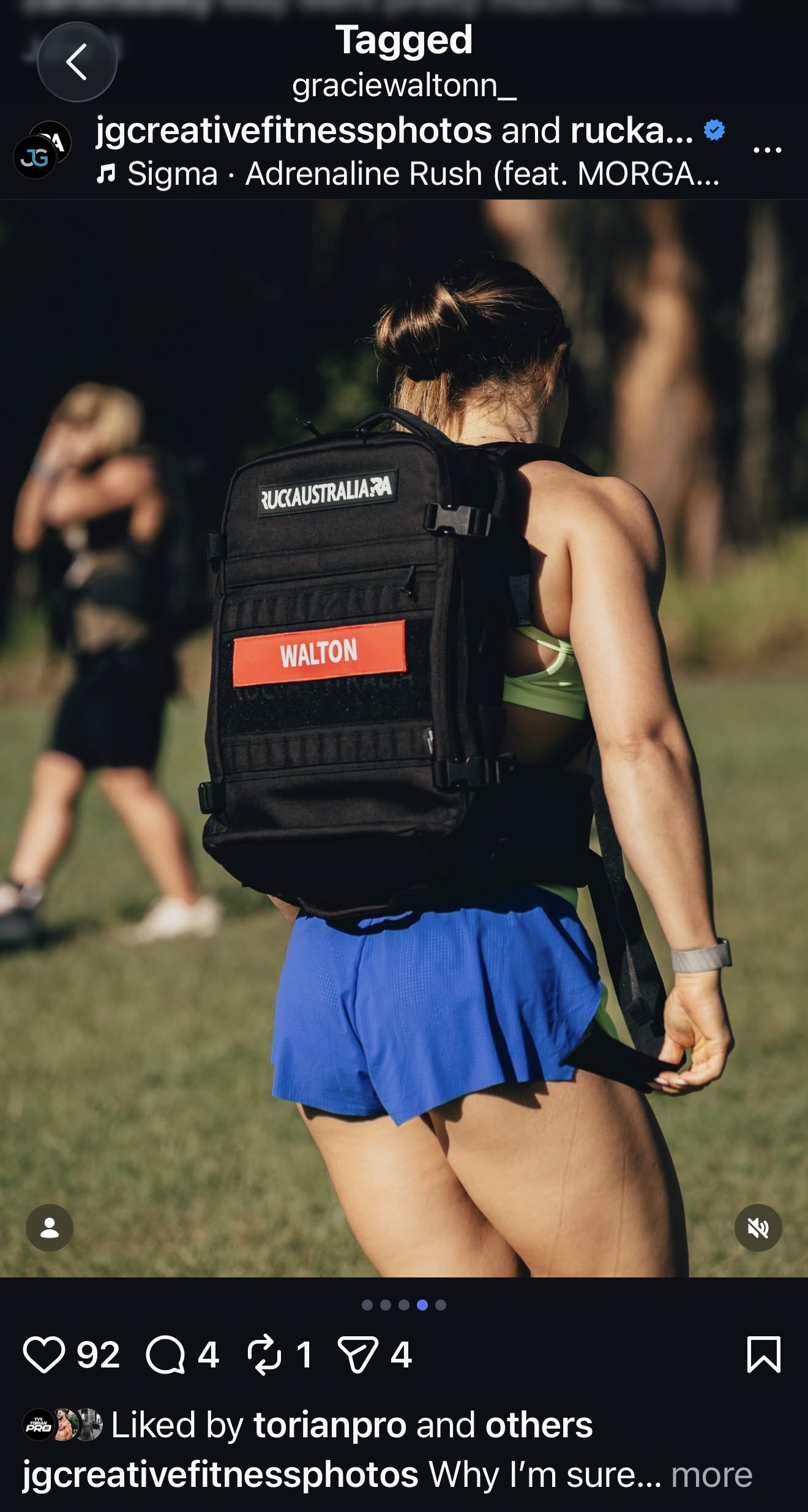 Torian Pro ruck run scene hinting at a tense medical moment on course