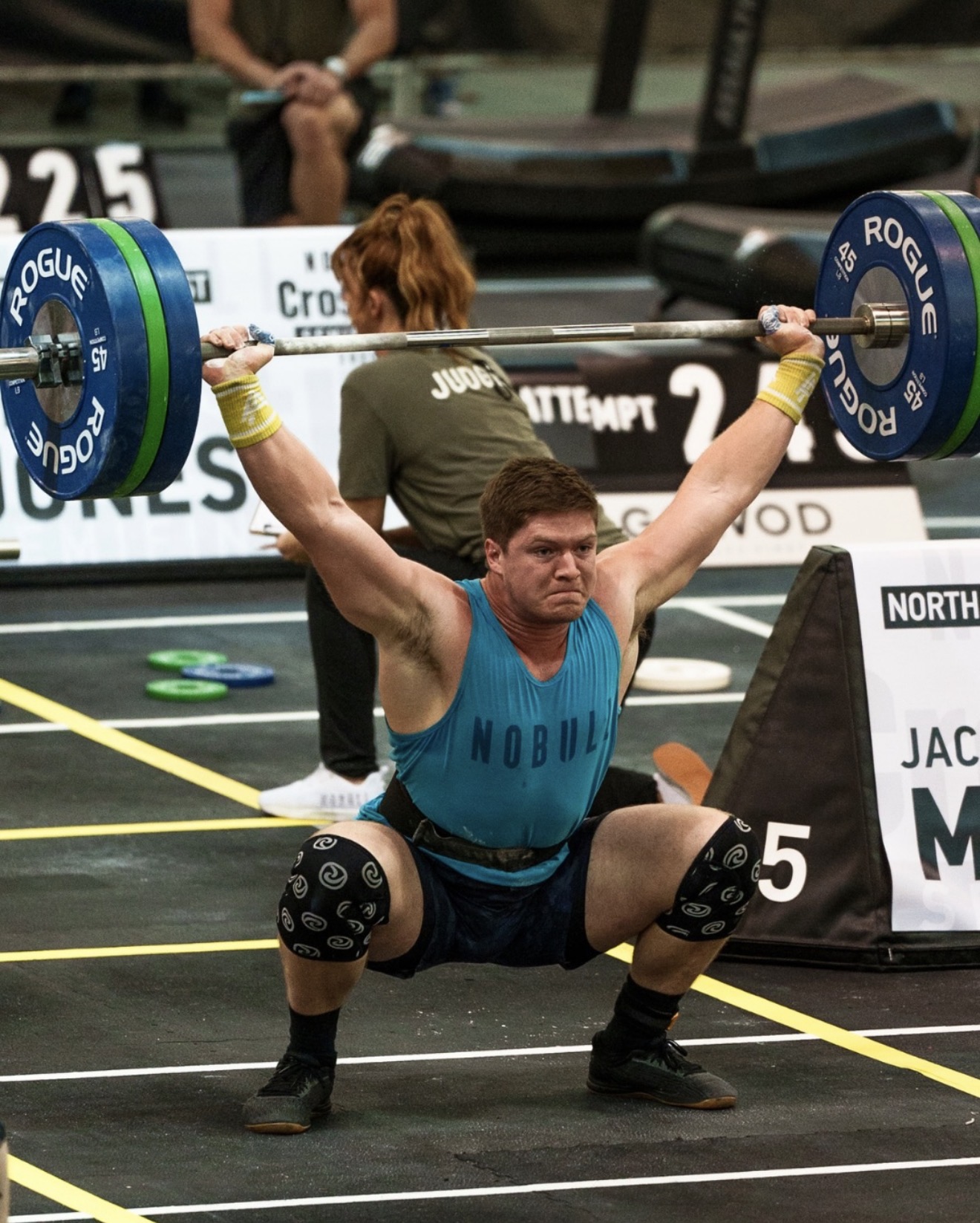 Jacob Marlow lifting a heavy barbell during CrossFit Semifinal Workout 4